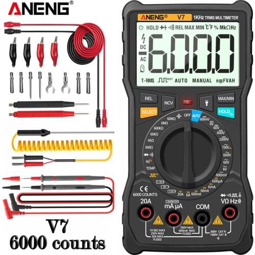 ANENG V7 Digital Multimeter 6000 Counts Avometer Transistor Capacitor Tester Multimetro Digital Profissional Lcr Meter Multimetr
