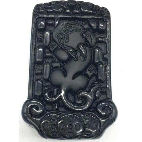 Free Shipping Women Fashion Jewelry Beautiful 30x52x11mm Obsidian Brave troops Women Men Pendant Bead 1pcs C8456