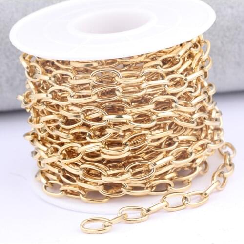 5meters/roll gold plated stainless steel jewelry making chains for necklace bracelets making diy accessories