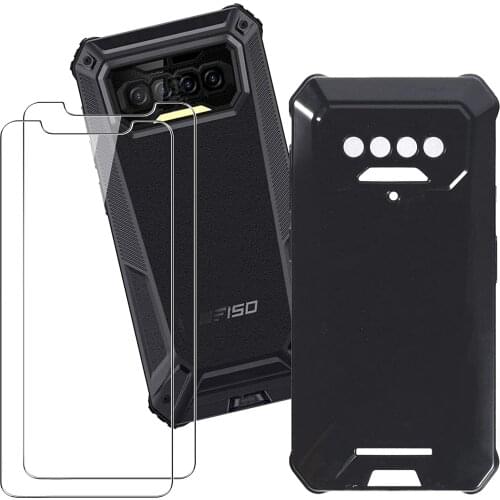 For Oukitel F150 B2021 Case For Oukitel Bison 2021 Cover + Screen Protector Tempered Glass Protective Film For Oukitel F150 B202