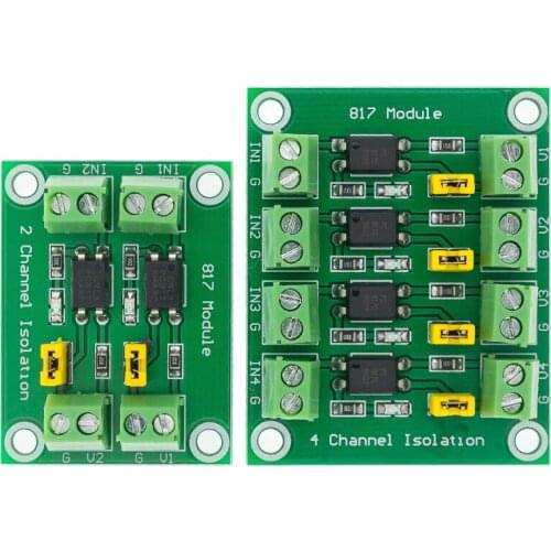 PC817 2/4 Channel Optocoupler Isolation Board Voltage Converter Adapter Module 3.6-30V Driver Photoelectric Isolated Module