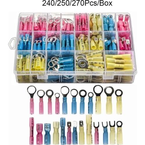 240/250/270pcs Heat Shrink Wire Connectors Electrical Terminals Kit Waterproof New 2020