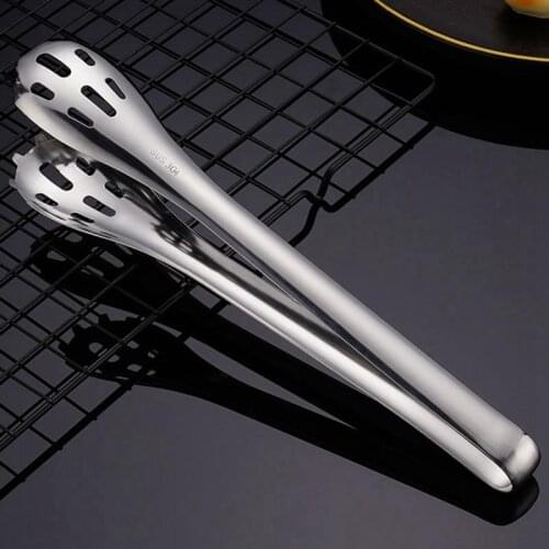 Kitchen Cooking Tongs Stainless Steel Hollow Heat-Proof Kitchen Tongs Serving Clamp Food Tongs BBQ Salad Tongs Clip Tool