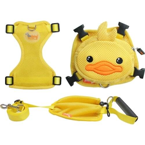 Cute Pet Backpack Harness Travel Outdoor Trekking Adjustable Traction Small Dog Saddle Bag Set