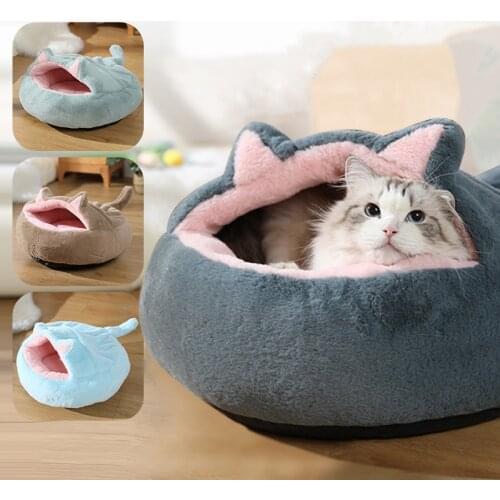 MADDEN Super Soft Cat Bed Kitten Lounger Cushion Warm Cat Nesk Pet Basket Mat Deep Sleep Comfort in Winter Dog Bed Cats House