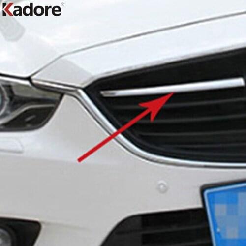 For Mazda 6 Atenza 2013 2014 2015 2016 ABS Chrome Front Grill Cover Trims Strip Sticker Exterior Accessories Car Styling