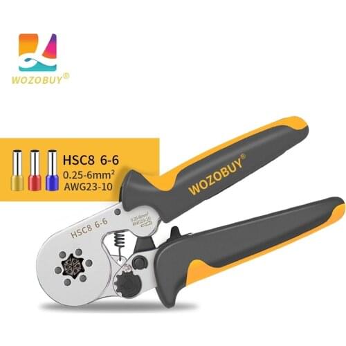 Ferrule Crimping Tool WOZOBUY Hexagonal Sawtooth Self-Adjustable Ratchet Crimper Kit With 800/1200/1900pcs Wire Terminals