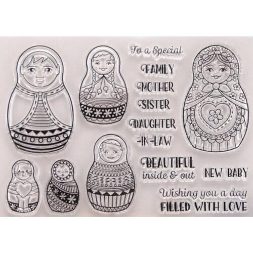 Matryoshka Dolls Clear Stamps for Scrapbooking DIY Photo Cards Account Rubber Stamps Transparent Stamp Handmade Card
