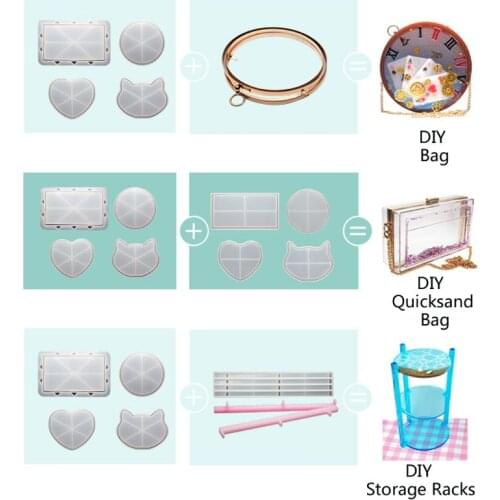 Clear Silicone Round DIY Dynamic Liquid Quicksand Bag Mold UV Resin Mold Craft