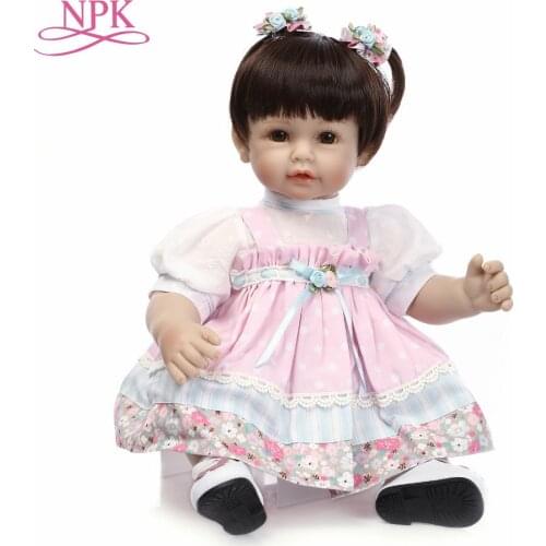 NPK Realistic 22'' Silicone Reborn Baby Dolls wear Clothes Looks So Truly Full Body Vinyl Babies Dolls Cute Fashion Girl Gifts