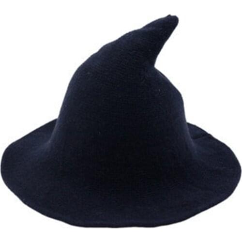 Halloween wizard hat autumn and winter big brim woolen hat