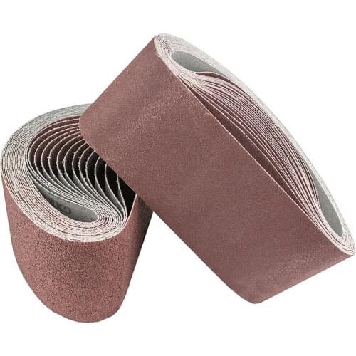 10X Sanding Belts 75x457 Mm Mixed Grade 60 80 120 240 Grit Power Tool Sander Lot For Leather Metal Wood Grinding And Polishing