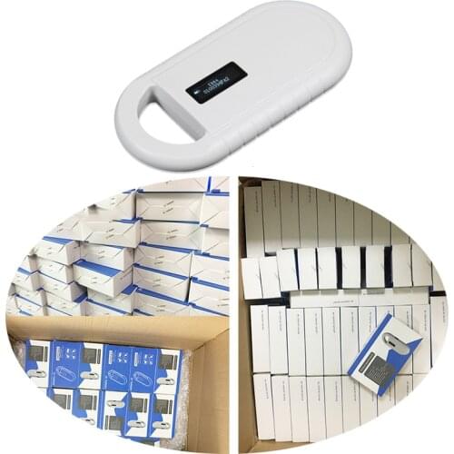 134.2Khz FDX-B vet Animal chip reader Portable OLED pet dog cat microchip scanner for RFID glass tag transponder