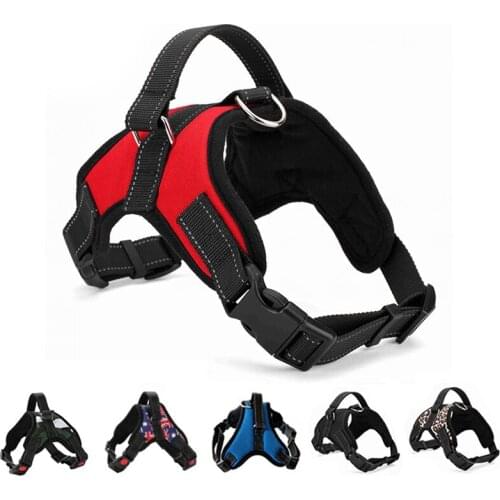 Reflective Dog Harness Adjustable Nylon K9 Harness Collar Leash Dog Leads for Small Large Dogs Walking Running Pets Accessories