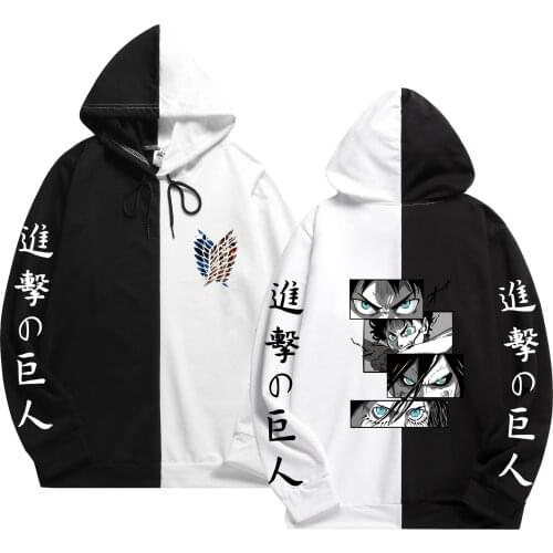 New Summer Japan Anime Attack on Titan Patchwork hoodie Spring Long Sleeved Pullovers Hoodies Streetwear Thin Clothing