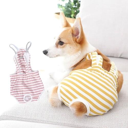 Dog Products Diapers Panties Cute Pet Ears Striped Physiological Pants Anti-Harassment Sanitary Teddy For Dogs Accessories