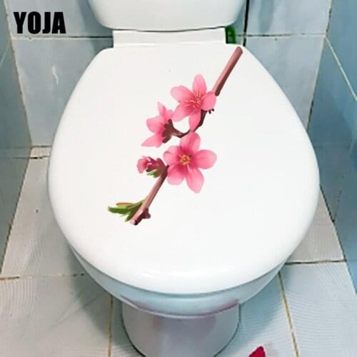 YOJA 23.8X9.6CM Delicate Pink Squid Bathroom Toilet Sticker Fashion Home Wall Decor Decal T1-1669