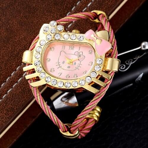 Luxury Brand Women Cuff Bracelet Watch Gold Weave Band Women Dress Watches Girls Rhinestone Clock Relogio Feminino