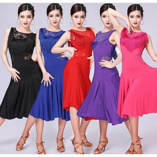 Adult Latin dance costume new women sense Latin dance dress tassel dress rumba latin competition dress for women dance skirt