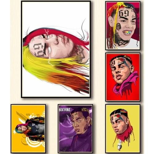 29 Designs 6ix9ine Whitepaper Poster Alternative Abstract Art Painting Funny Wall Sticker for Coffee House Bar