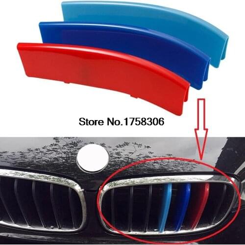 Angelguoguo 3D Clip-on ABS 3 Colors Car Grille Sport Decoration Trim Strip for 2015 BMW X6 Series