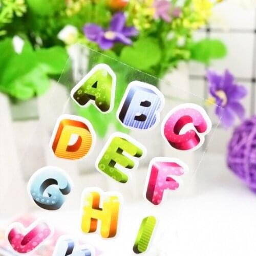 5Sheet English letters Cartoon number digital color Puzzle Children sticker Decorative Scrapbook 21*7.5CM