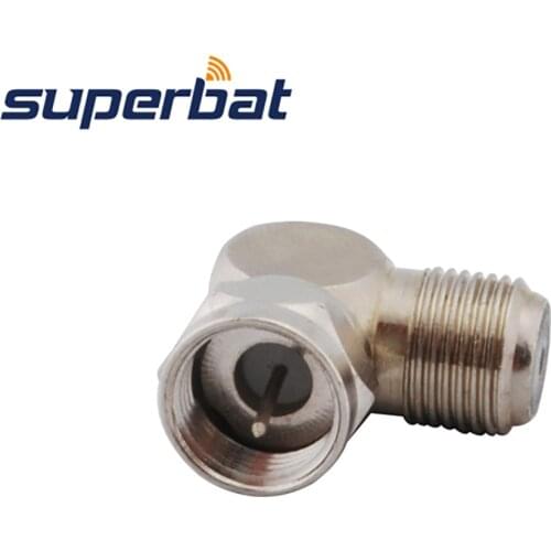 Superbat 5pcs F Adapter F Plug to Jack Right Angle RF Coaxial Connector