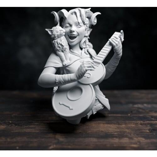 60mm Resin Model Goat Girl Bust Figure Unpainted No Color RW-161
