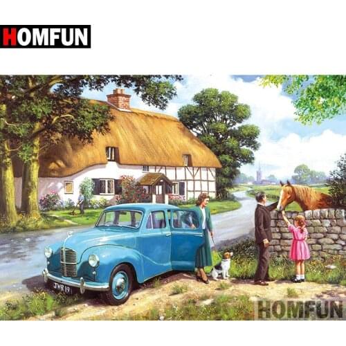 HOMFUN 5D DIY Diamond Embroidery Full Display "Country scenery" Diamond Painting Square/Round Rhinestones Decor Art A08321