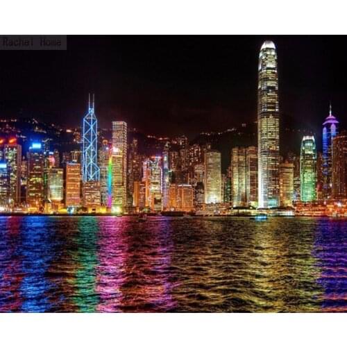 Diamond Embroidery Diy Diamond Painting Cross Stitch Kits Diamond Mosaic City night view Full Square Diamond Embroidey CS236
