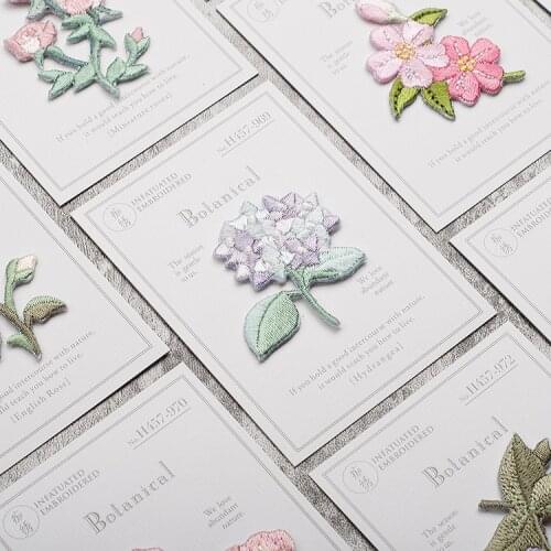 Embroidery plant flowers hot patch clothes stick fashion diy decoration accessories back glue trumpet