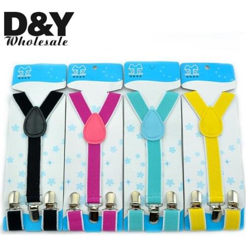 Kids/Children/Baby Unisex Clip-on Braces Elastic Slim Suspender in Girls 1inch/2.5cm wide "Striped" Gallus in Boys suspenders