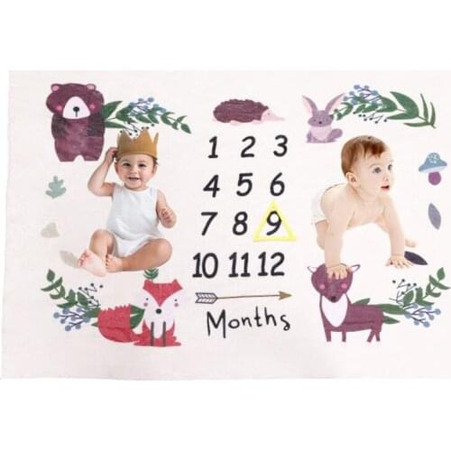 Baby Blanket Soft Flannel Photography Baby Monthly Blanket Milestone Photo Newborn Children Cartoon Sleeping Bath Crawling Wing