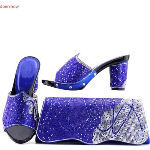 Doershow Shoes and Bag To Match Italian African Wedding Shoes and Bag Sets High Quality Matching Italian Shoes and Bag! SZQ1-5