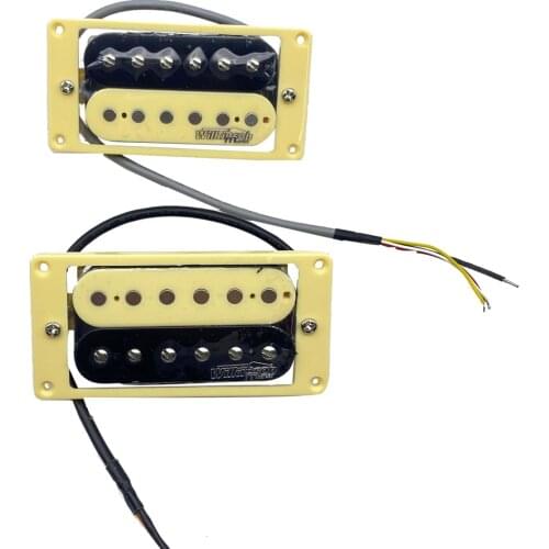Dopro Quality Set of 2 Wilkinson Lic Zebra Humbucker Pickups with Cream Pickup Ring