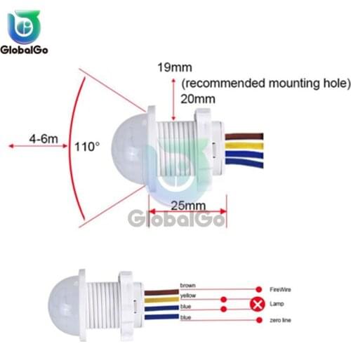 220V PIR Motion Sensor Switch 50HZ Infrared Indction Sensor Detector ON Off Control LED Lamp Home Lighting