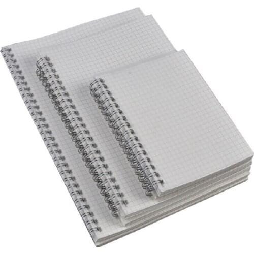 LingYanHu 80 Sheets Creative Coil Notebook Transparent PP Cover Grid Book Simple Student Grid Notebook Thickened Grid Hand Book