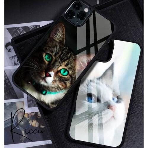 Cute Cat Animal Pattern Phone Case Rubber for iPhone 12 11 Pro Max XS 8 7 6 6S Plus X 5S SE 2020 XR 12 Mini case