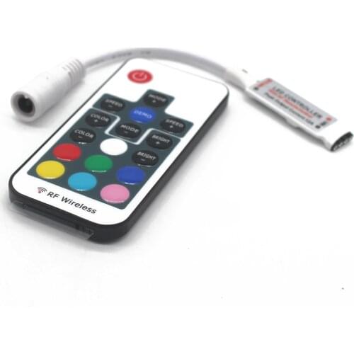 Mini Led RGB Remote Controller DC5-24V 17key RF Wireless Controller with 4pin female DC For 5050 12A RGB Led Strip Tape Lighting