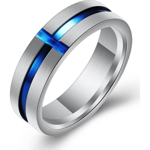 Fashion Ring Titanium Steel Blue Gloss Ring Men Women Rings Love Gif Fashion Jewelry