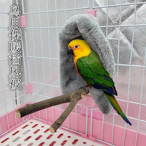 Fashion Solid Pet Bird Parrot Plush Parakeet Budgie Warm Plush Hammock Cage Hut Tent Bed Hanging Cave Windproof Cape dropship