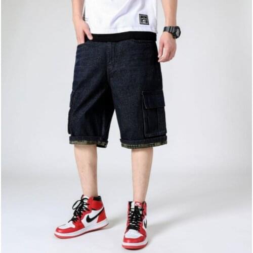 Men Loose Pants Joggers Calf Length Pants Cropped Trousers Mens Casual Hip Hop Cargo Trouser Fashion Mens Bottoms Plus Size 46