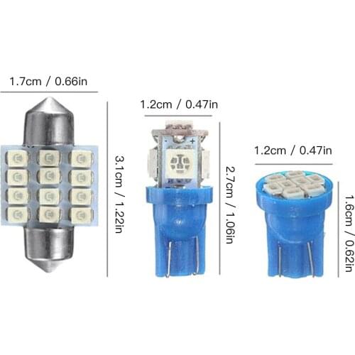 13Pcs 12V 31mm 12SMD 5SMD LEDs 8SMD Flat Top LEDs Kit Car Accessories Car Auto Interior LED Lights For Dome License Plate Lamp