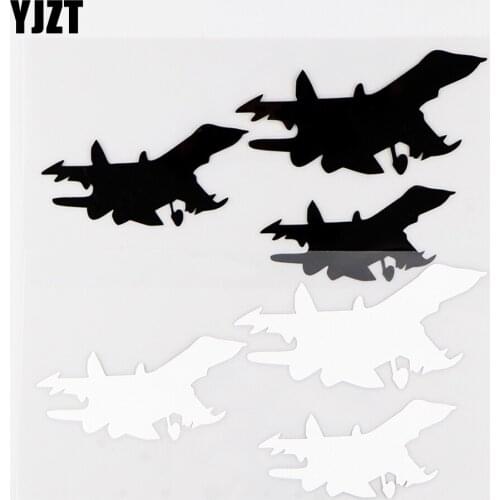 YJZT 16.5x8.5CM Personality Airplane Vinyl Decal Aviation Airport Art Car Stickers Black / Silver 10A-0236