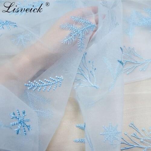New encrypted leaf flower embroidered net cloth tulle DIY womens clothing lace fabric