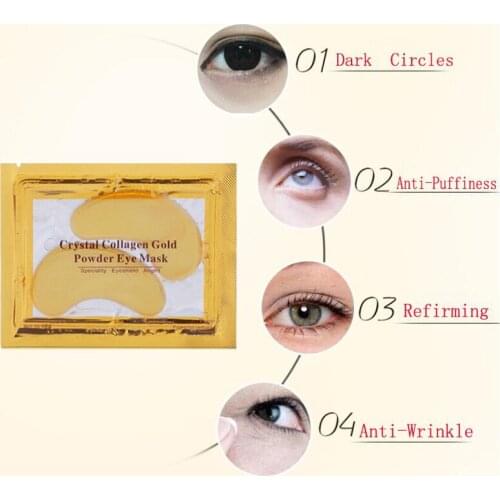 200PCS=100Pack Crystal Collagen Gold Eye Patches Gel Eye Care Mask Anti Aging Dark Circles Anti-Puffiness Beauty Cosmetics