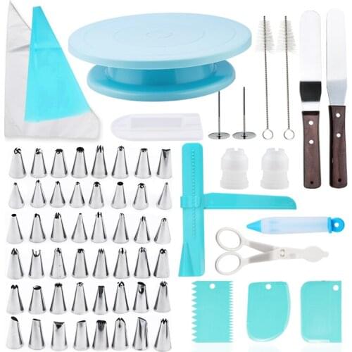 Turntable Set Cake Decoration Accessories Baking Tool Decorating Kit for Beginner Plastic Cake Stand Pastry Tool