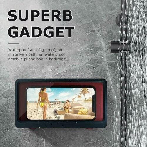 Wall Mounted Phone Case Waterproof Phone Holder Bathroom Toilet Punch-free Dormitory supplies bathroom storage box on the wall