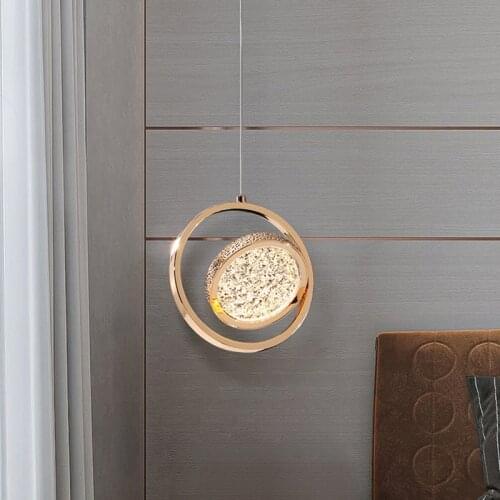 New Modern LED Pendant Light Luxury Water Pattern Hanging Lighting Designer Bar Bedroom Bedside Dining Fixture Decor Round Lamp
