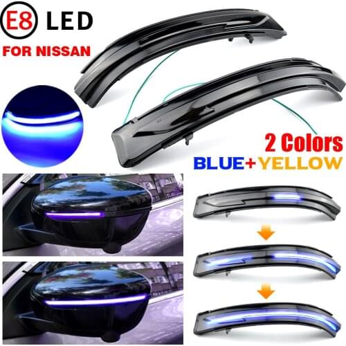 LED Side Mirror Dynamic Turn Signal Sequential Light For Nissan X-Trail T32 Rogue Qashqai J11 Murano Z52 Juke Navara Pathfinder